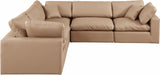 Comfy Tan Vegan Leather Modular Sectional 188Tan-Sec5C Meridian Furniture