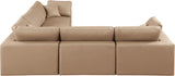 Comfy Tan Vegan Leather Modular Sectional 188Tan-Sec5C Meridian Furniture