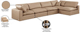 Comfy Tan Vegan Leather Modular Sectional 188Tan-Sec5D Meridian Furniture