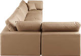 Comfy Tan Vegan Leather Modular Sectional 188Tan-Sec5D Meridian Furniture