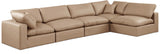 Comfy Tan Vegan Leather Modular Sectional 188Tan-Sec5D Meridian Furniture