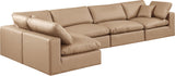 Comfy Tan Vegan Leather Modular Sectional 188Tan-Sec5D Meridian Furniture