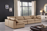 Comfy Tan Vegan Leather Modular Sectional 188Tan-Sec5D Meridian Furniture