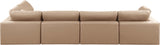 Comfy Tan Vegan Leather Modular Sectional 188Tan-Sec5D Meridian Furniture