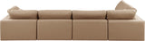 Comfy Tan Vegan Leather Modular Sectional 188Tan-Sec5D Meridian Furniture