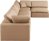 Comfy Tan Vegan Leather Modular Sectional 188Tan-Sec5D Meridian Furniture