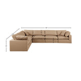 Comfy Tan Vegan Leather Modular Sectional 188Tan-Sec6A Meridian Furniture
