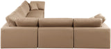 Comfy Tan Vegan Leather Modular Sectional 188Tan-Sec6A Meridian Furniture