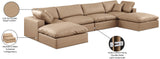 Comfy Tan Vegan Leather Modular Sectional 188Tan-Sec6B Meridian Furniture