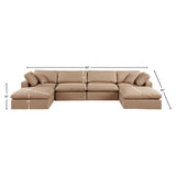 Comfy Tan Vegan Leather Modular Sectional 188Tan-Sec6B Meridian Furniture