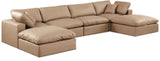 Comfy Tan Vegan Leather Modular Sectional 188Tan-Sec6B Meridian Furniture