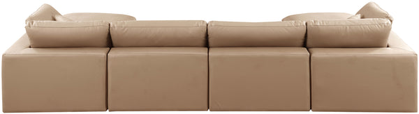 Comfy Tan Vegan Leather Modular Sectional 188Tan-Sec6B Meridian Furniture