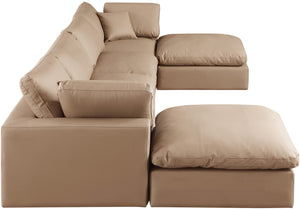 Comfy Tan Vegan Leather Modular Sectional 188Tan-Sec6B Meridian Furniture