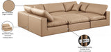 Comfy Tan Vegan Leather Modular Sectional 188Tan-Sec6C Meridian Furniture