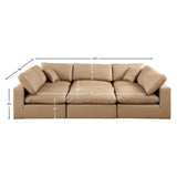 Comfy Tan Vegan Leather Modular Sectional 188Tan-Sec6C Meridian Furniture