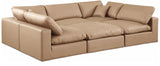 Comfy Tan Vegan Leather Modular Sectional 188Tan-Sec6C Meridian Furniture