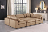 Comfy Tan Vegan Leather Modular Sectional 188Tan-Sec6C Meridian Furniture