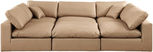 Comfy Tan Vegan Leather Modular Sectional 188Tan-Sec6C Meridian Furniture