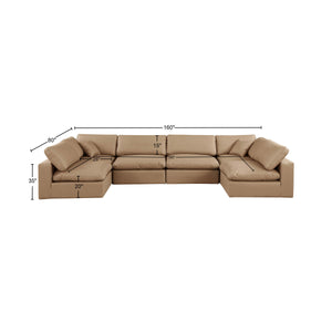 Comfy Tan Vegan Leather Modular Sectional 188Tan-Sec6D Meridian Furniture