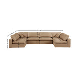 Comfy Tan Vegan Leather Modular Sectional 188Tan-Sec6D Meridian Furniture