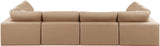 Comfy Tan Vegan Leather Modular Sectional 188Tan-Sec6D Meridian Furniture