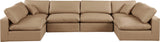 Comfy Tan Vegan Leather Modular Sectional 188Tan-Sec6D Meridian Furniture