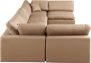 Comfy Tan Vegan Leather Modular Sectional 188Tan-Sec6D Meridian Furniture