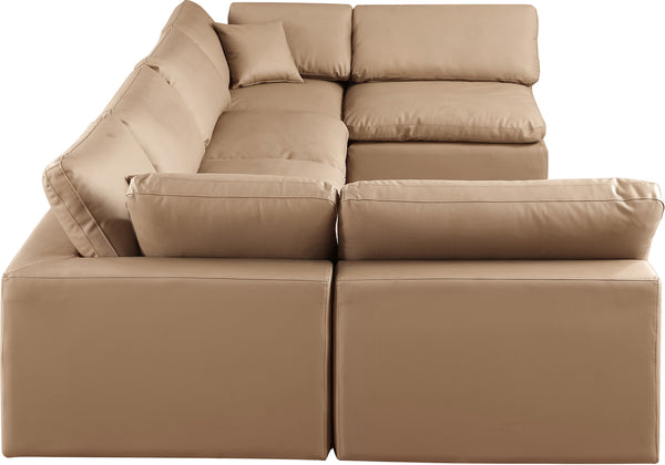 Comfy Tan Vegan Leather Modular Sectional 188Tan-Sec6D Meridian Furniture