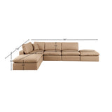 Comfy Tan Vegan Leather Modular Sectional 188Tan-Sec6E Meridian Furniture