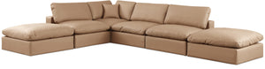 Comfy Tan Vegan Leather Modular Sectional 188Tan-Sec6E Meridian Furniture