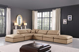 Comfy Tan Vegan Leather Modular Sectional 188Tan-Sec6E Meridian Furniture