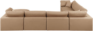 Comfy Tan Vegan Leather Modular Sectional 188Tan-Sec7A Meridian Furniture
