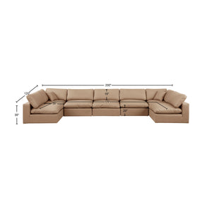 Comfy Tan Vegan Leather Modular Sectional 188Tan-Sec7B Meridian Furniture