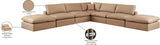 Comfy Tan Vegan Leather Modular Sectional 188Tan-Sec7C Meridian Furniture