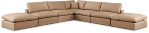 Comfy Tan Vegan Leather Modular Sectional 188Tan-Sec7C Meridian Furniture