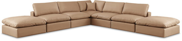 Comfy Tan Vegan Leather Modular Sectional 188Tan-Sec7C Meridian Furniture