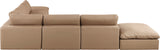 Comfy Tan Vegan Leather Modular Sectional 188Tan-Sec7C Meridian Furniture