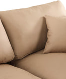 Comfy Tan Vegan Leather Modular Sectional 188Tan-Sec7C Meridian Furniture