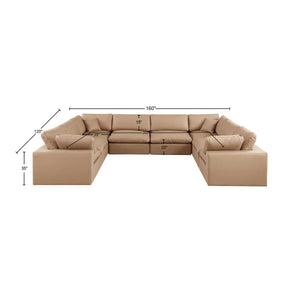 Comfy Tan Vegan Leather Modular Sectional 188Tan-Sec8A Meridian Furniture