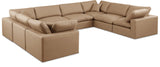 Comfy Tan Vegan Leather Modular Sectional 188Tan-Sec8A Meridian Furniture