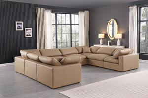 Comfy Tan Vegan Leather Modular Sectional 188Tan-Sec8A Meridian Furniture