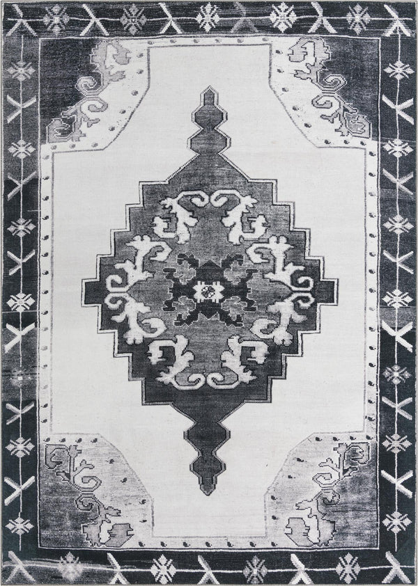 Unique Loom Timeless Thomas Machine Made Medallion Rug Black and White, Gray 8' 4" x 12' 2"