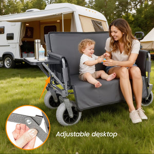 English Elm 3-in-1 Collapsible Wagon with Folding Tabletop Cup Holders All Terrain Beach Camping Gray W2932P421327