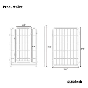 English Elm Dog Playpen 8 Panel Iron Exercise Pen with Locking Gate for Indoor Outdoor Use W368P233995