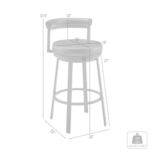 English Elm Reuben Swivel Counterstool with Faux Leather Seat and Industrial Black Metal Frame Brown B2736P464848