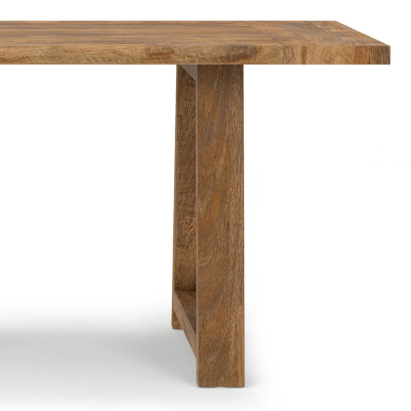 English Elm Whitley Solid Mango 72" Farmhouse Dining Table in Burnt Wax — Trestle Base, Durable Low‑VOC Finish B136P203496