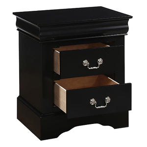 English Elm Black 2-Drawer Nightstand - Elegant Bedside Storage With Durable Craftsmanship For Modern Bedrooms B062P189240