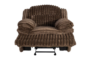 English Elm Manual Glider Recliner Plush Fur-Like Corduroy Upholstery, Smooth Glide, Padded Arms & Backrest Chocolate 28 L x 45 W x 33 H B089P296896