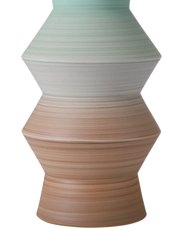Currey & Company Happy 80's Set Of 2 Hand-thrown Porcelain Vases - Unique Earthy Brown & Pale Green Retro Decor Multi,Color Porcelain 1200-1008-currey-company
