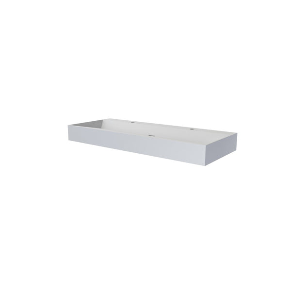 English Elm 48 Inch Matte White Solid Surface Bathroom Basin Rectangular Vanity Sink Modern T3785P491216